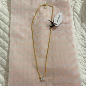 NWT Electric Picks Gold Chain Square CZ Pendant Necklace”